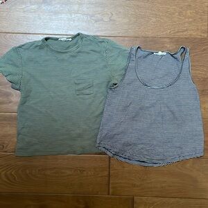 Bundle of two organic cotton striped shirts